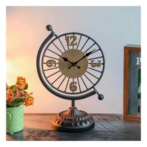 Globe Shape Style Metal <b>Table</b> <b>Clock</b> Unique Artistic Desk <b>Clock</b> For Modern Home Office Study Room And Decorative Timepiece Accent - Product Image 5