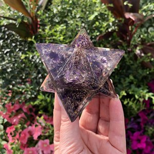 Estrella de Merkaba de Energía Orgónica al por Mayor, Cristal Natural de Amatista y Ágata, Estrella de Merkaba de 8 Puntas para Equilibrio de Chakras - Product Image 1