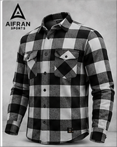 AIFRAN เสื้อเชิ้ตผ้าฝ้ายลายสก๊อตสีแดงสีดำสำหรับผู้ชายแขนยาวลำลองคอปกแบบพับได้ระบายอากาศได้ดีปุ่มสวมใส่ในฤดูใบไม้ร่วง - Product Image 5