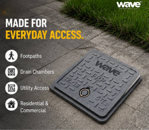 Couvercle de manhole carré en composite FRP Wave 12x12, capacité de charge 5-T - Product Image 6