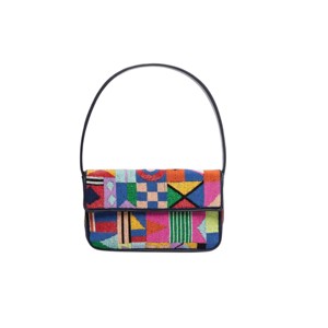 Sac à bandoulière bohème fait main pour femme, brodé motif citron jaune, pochette de soirée avec poignée - Product Image 4