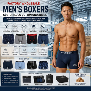 Bóxers de Algodón para Hombre, Cintura Baja, Secado Rápido, Transpirables, Elásticos, con Logotipo Personalizado, ODM, Marca Privada Disponible al por Mayor - Product Image 5