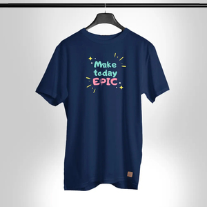 เมค ทูเดย์ อีพิคเสื้อยืดคอกลมแขนสั้นสีเขียวสำหรับผู้ชาย ผ้าฝ้ายเจอร์ซีย์ถัก 100% ระบายอากาศได้ดี แห้งเร็ว ทรงปกติ - Product Image 5