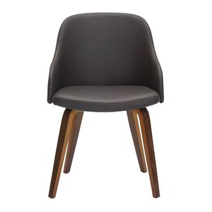 Sedia da Pranzo/Accento Bacci in Stile Mid-Century Moderno, in Legno di Noce e Ecopelle Marrone - Product Image 5