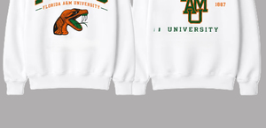 Sudadera Blanca con Cuello Redondo de la Universidad FAMU Florida A&M, Corte Regular para Hombre, Sudadera de Algodón Estampada, Ropa Casual de Otoño - Product Image 3