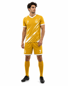 Ensemble de maillots de football personnalisés pour hommes, tenue d'équipe, vêtements de sport, shorts, chaussettes, respirant, 100% polyester, impression numérique - Product Image 3