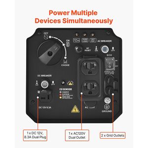 Generatore Inverter Silenzioso da 2900W di Picco, Portatile per Uso Domestico, Inverter a Benzina dal Design Compatto per un Uso Efficiente in Casa - Product Image 5