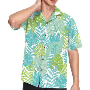 Nouvelle arrivée : chemise hawaïenne en coton personnalisée avec logo imprimé, respirante, manches courtes, pour homme, style décontracté. - Product Image 4