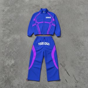 Conjunto Deportivo Personalizado para Hombre, Chaqueta y Pantalones de Poliéster de Secado Rápido, Estilo Deportivo con Bloques de Color, Ropa de Otoño - Product Image 1