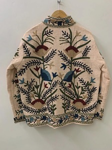 Chaqueta de Algodón con Bordado Floral Bohemio, Cuello Mandarín, Manga Larga, Cierre de Cremallera, Ropa Exterior Informal de Otoño para Mujer Adulta - Product Image 4