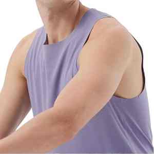 Camiseta sin Mangas para Hombre, Color Sólido, para Entrenamiento y Fitness, Impresión de Logotipo Personalizado, Estilo Casual, Hecha de Algodón, Precio de Fábrica al por Mayor - Product Image 2