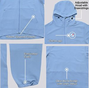 Chaqueta Deportiva con Capucha y Cremallera Completa con Logotipo Personalizado para Hombre, Ropa Deportiva Informal con Cuello Alto, Chaqueta Deportiva para Correr, Resistente al Viento e Impermeable - Product Image 2