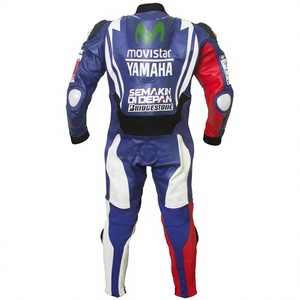 Combinaison de course MotoCP Jorge Lorenzo Ramaha 1 pièce en cuir de vachette/canguro pour moto, combinaison de piste/conduite MotoCp pour motards de niveau - Product Image 2