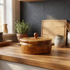 Casserole en bois de qualité supérieure pour Roti, Chapati et Paratha, pot à nourriture de qualité alimentaire, garde les Rotis au chaud et frais, fait main - Product Image 3