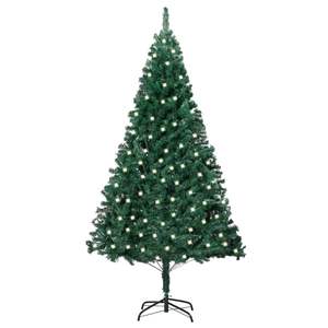 Grand arbre de Noël artificiel en PVC vert avec charnières en acier, qualité supérieure, décoration festive - Product Image 1