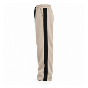 Heavyweight Fleece Sweatpants Custom Track Joggers Relaxed Fit Casual <b>Trousers</b> With Side Panels Elastic Waist For <b>Men</b> - Product Image 4