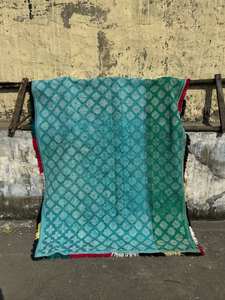 Bhawana Handicrafts Modern Eco-Friendly Hand Embroidered Carpet Design <b>Quilt</b> <b>Throw</b> 150x225 cm Cotton Blanket Geometric - Product Image 6