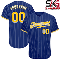 Maillot de baseball personnalisé à rayures fines, unisexe, en polyester, uniforme sportif, boutonné sur le devant, avec nom et numéro, pour jeunes et adultes