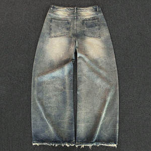 Jeans de Mezclilla con Logotipo Personalizado, Corte Recto Holgado, Lavado y Desgastado, 100% Algodón, Pantalones Casuales Personalizados, Mezclilla de Primavera al por Mayor - Product Image 5