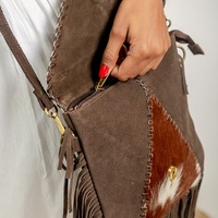 Neueste Designer Echtleder Pelz Ledertasche Stylische Damen Umhängetasche mit Reißverschlusstasche Winter Tragbar