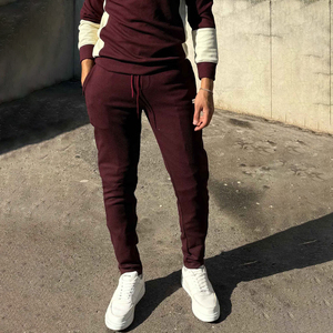 Sweat à capuche tricoté pour homme, couleur marron, manches raglan, col rond, coupe classique, vêtement d'hiver décontracté, 100% coton, molleton de coton - Product Image 4
