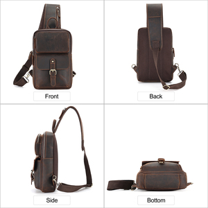 Bolso Bandolera de Cuero Genuino Vintage Personalizado para Hombre, Bolso de Hombro con Cierre, Estilo Vintage a la Moda - Product Image 1