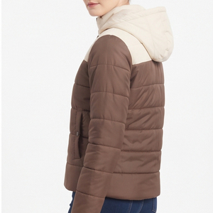 Chaqueta informal con capucha para mujer, abrigo acolchado de alta calidad, abrigo con botones y cremallera para mujer - Product Image 5