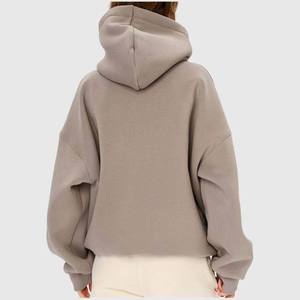 Sudadera con Capucha Oversize de Algodón 100% de Alto Gramaje para Mujer, Estilo Streetwear, con Hombros Caídos y Largo Extendido, Servicio OEM Personalizado - Product Image 3
