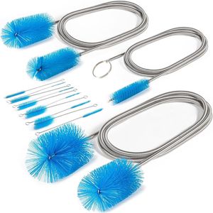 Set di 13 Spazzole per Pulizia in Acciaio Inox e Nylon, Flessibili e Portatili per Uso Domestico, Lavaggio Bottiglie e Pulizia Quotidiana - Product Image 1