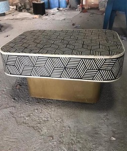 ILAHI's Bone Inlay <b>Table</b> Modern Design Agate Detailing <b>Storage</b> Portable Home Furniture - Product Image 1