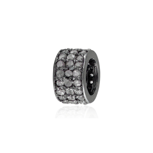 Natural Diamond Oxidized 925 Silver <b>Spacer</b> Finding Minimalist Jewelry Accessories, Jewelry Making Finding - Product Image 5