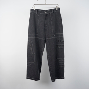 Prix de gros Nouvelle Arrivée Jeans en denim pour hommes, coupe baggy et droite, délavés, pour usage décontracté - Product Image 1