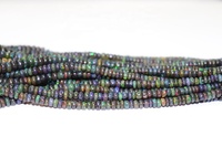 Perles d'opale noire naturelle éthiopienne, brins de perles rondes simples de 4-5 mm, hauteur 6 mm, longueur 16 pouces, poids personnalisable