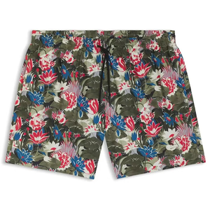 Pantalones cortos con estampado floral para hombre, cintura media, con cordón, secado rápido, ropa de baño informal, pantalones cortos 100% poliéster, ropa de playa - Product Image 6