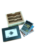 Boîte de rangement de luxe écologique en os/MDF, coins carrés polis, pour ranger les cartes Joker, cartes à jouer, personnalisable