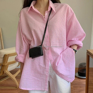 Nouveau haut tendance léger femmes chemises élégant manches longues femme chemise fabricant 100% coton chemises décontractées - Product Image 3