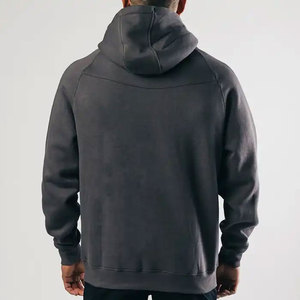 Sweat à capuche de luxe pour homme 100% coton épais, coupe oversize, style streetwear-hip-hop, uni et vierge - Product Image 3