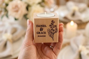 Wood <b>Tea</b> <b>Light</b> Holder Set Round Handmade Candle Holder for Home Decoration - Product Image 5