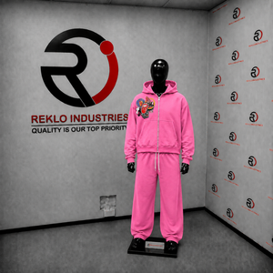 Pink Graphic Tracksuit Mens Premium Streetwear Full Zip Hoodie And Relaxed <b>Jogger</b> Pants <b>Matching</b> <b>Set</b> Urban Fashion Two Piece - Product Image 3