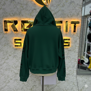 เสื้อฮู้ดซิปแบบครอปขนาดใหญ่พิเศษ สีม่วงวินเทจ พิมพ์ลายกราฟิก ผ้าฟลีซคอตตอน สตรีทแวร์  OEM ODM - Product Image 6