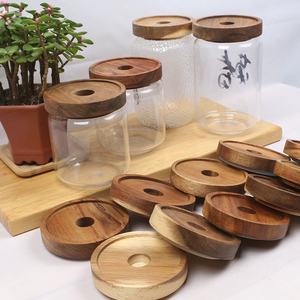 Couvercles réutilisables en bambou pour bocaux et bouteilles, avec bouchons en bois de pin pour tasses et bouteilles de stockage - Product Image 2