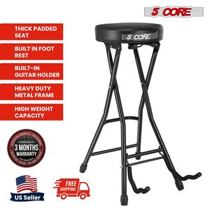 Sgabello per Chitarra Portatile Imbottito con Supporto per Strumenti Musicali, Accessori per Musicisti - Product Image 4