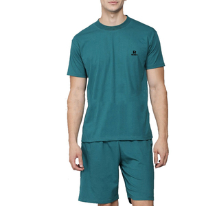 Conjunto de 2 Piezas de Alta Calidad para Hombre, Camiseta y Pantalones Cortos de Estilo Urbano, 100% Algodón, Ligero, de Secado Rápido, con Logotipo Personalizado - Product Image 1