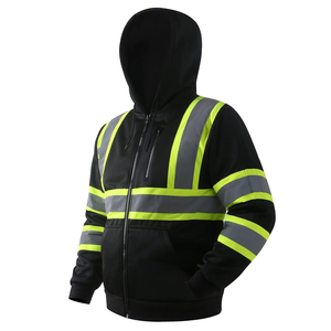 100% Polyester <b>Hi</b> <b>Vis</b> Pullover <b>Hoodie</b> Reflective Safety Security Work Wear Construction <b>Hoodie</b> In Solid Color - Product Image 6