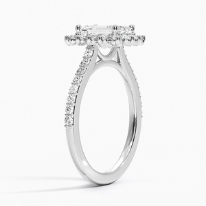 แหวน BOJ รุ่น 0140 ทรง Emerald Cut เงินแท้ 925 ประดับเพชรทรง Sunburst แบบหนามเตย แหวนเพชรเม็ดเดี่ยว 2 กะรัต สี D ความสะอาด VVS1 มอยส์ซาไนต์ GRA ลดราคา - Product Image 2