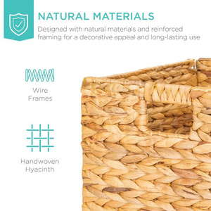 Solución de Almacenamiento Ecológica, Elegante y Duradera para el Hogar, la Cocina y el Espacio de Estar, Juego de Cestas Plegables de Jacinto de Agua de Primera Calidad - Product Image 3