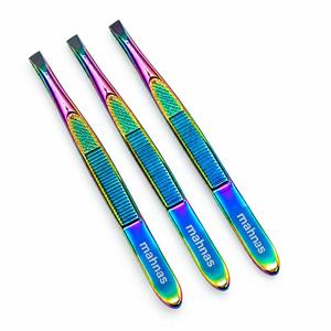 Pince à épiler Mahnas en acier inoxydable, pointe carrée, élégante, durable, outil professionnel pour l'épilation du visage - Product Image 1