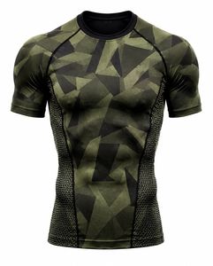Men's <b>White</b> Short Sleeve Compression T-<b>Shirts</b> Heat-Transfer Printed Quick Dry <b>Slim</b> <b>Fit</b> Sporty O-Neck Knitted Canvas Breathable - Product Image 1