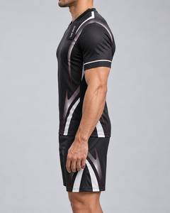 CLAW INTL Conjunto de Camiseta de Fútbol Negra para Hombre, Cuello en V, Manga Corta, Sublimación, Poliéster, Absorbe la Humedad - Product Image 5