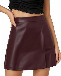 Minifalda de Cuero de Alta Calidad para Mujer, Logotipo Personalizado, Cintura Alta, Ajustada, de Cuero PU, Falda Corta, Moda Femenina, OEM - Product Image 1